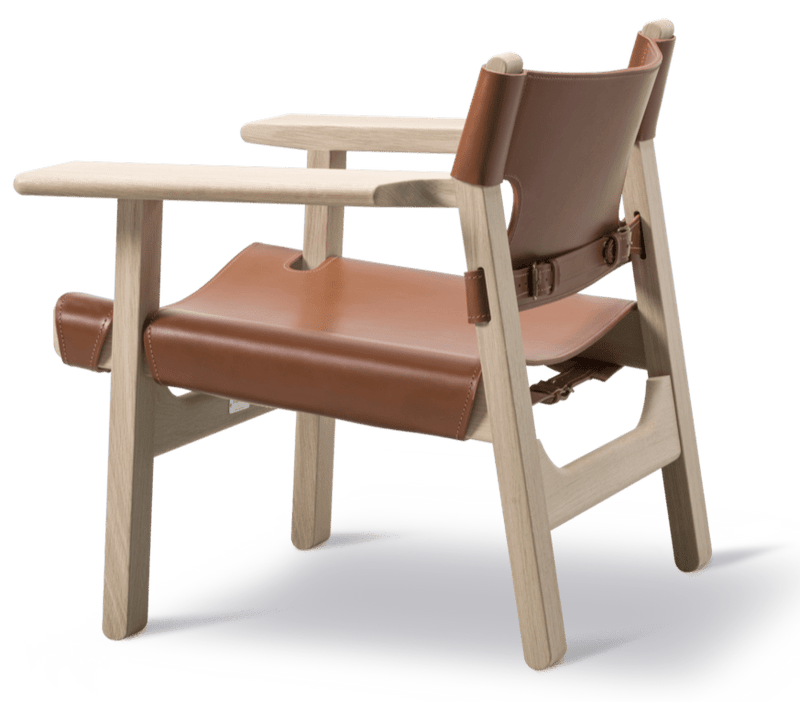 Spanish Chair - Fredericia - Chairs - Natural Saddle Leather/Soaped Oak - HORNE