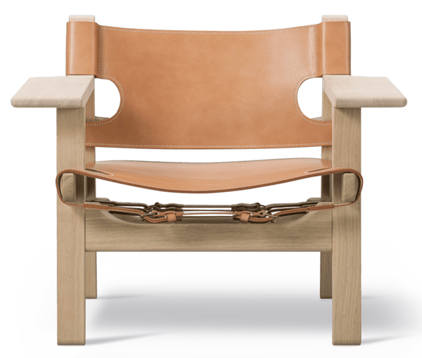 Spanish Chair - Fredericia - Chairs - Natural Saddle Leather/Soaped Oak - HORNE