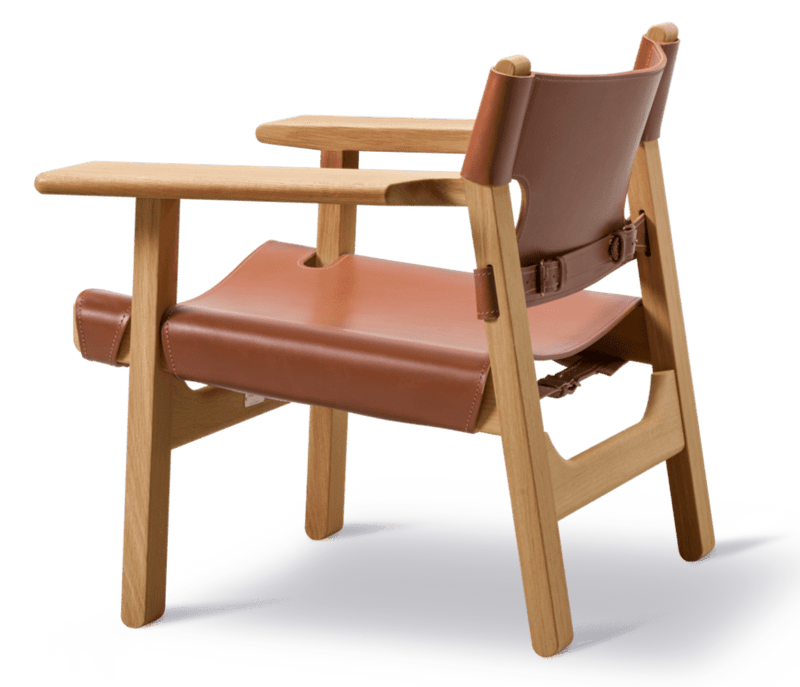 Spanish Chair - Fredericia - Chairs - Natural Saddle Leather/Soaped Oak - HORNE