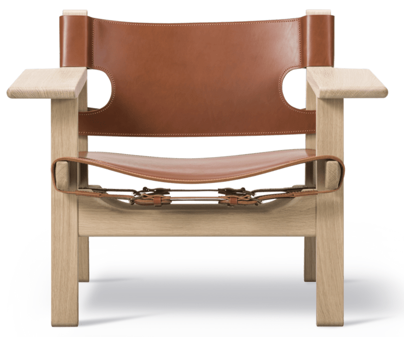 Spanish Chair - Fredericia - Chairs - Natural Saddle Leather/Soaped Oak - HORNE