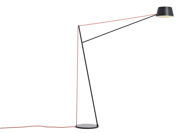 Spar Floor Lamp - Resident - Floor Lamps - Black with Red Cable - HORNE