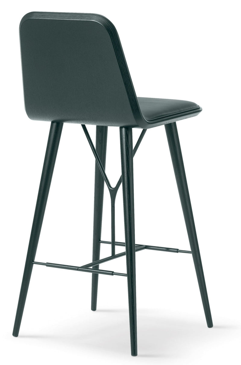 Spine Wood Base Barstool - Black Lacquered Oak - Fredericia - Stools + Benches + Ottomans - Counter Height - Primo 88 - HORNE