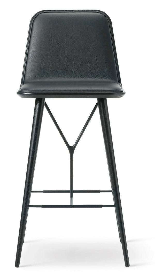 Spine Wood Base Barstool - Black Lacquered Oak - Fredericia - Stools + Benches + Ottomans - Counter Height - Primo 88 - HORNE