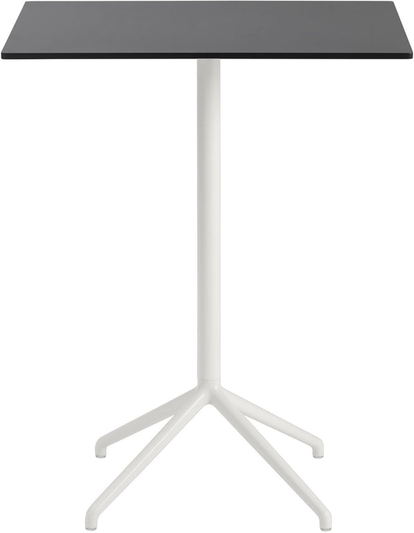 Still Rectangular Cafe Table - Medium - Muuto - Table + Task - Black Top & White Base - HORNE