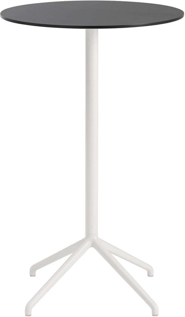 Still Round Cafe Table - Large - Muuto - Table + Task - Black Top & White Base - HORNE
