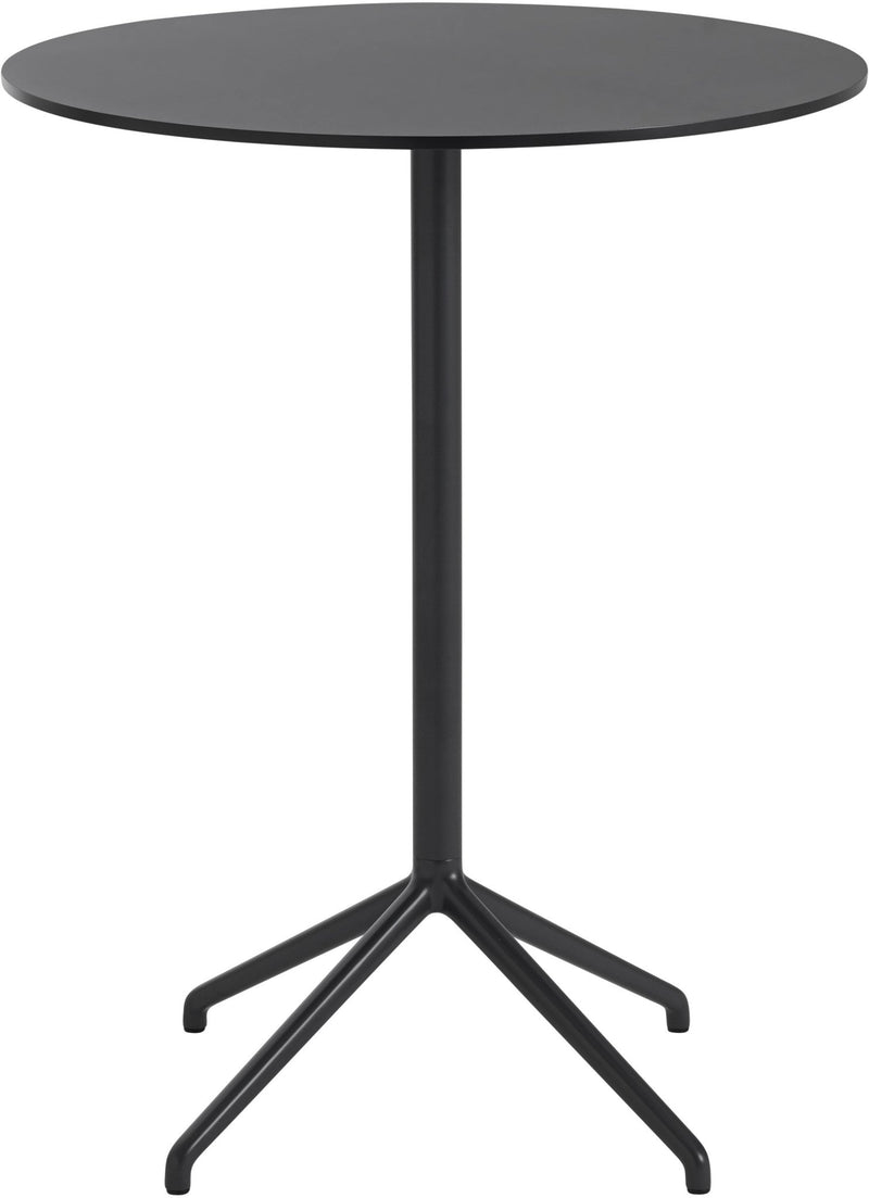 Still Round Cafe Table - Medium - Muuto - Table + Task - Black Top & Black Base - HORNE