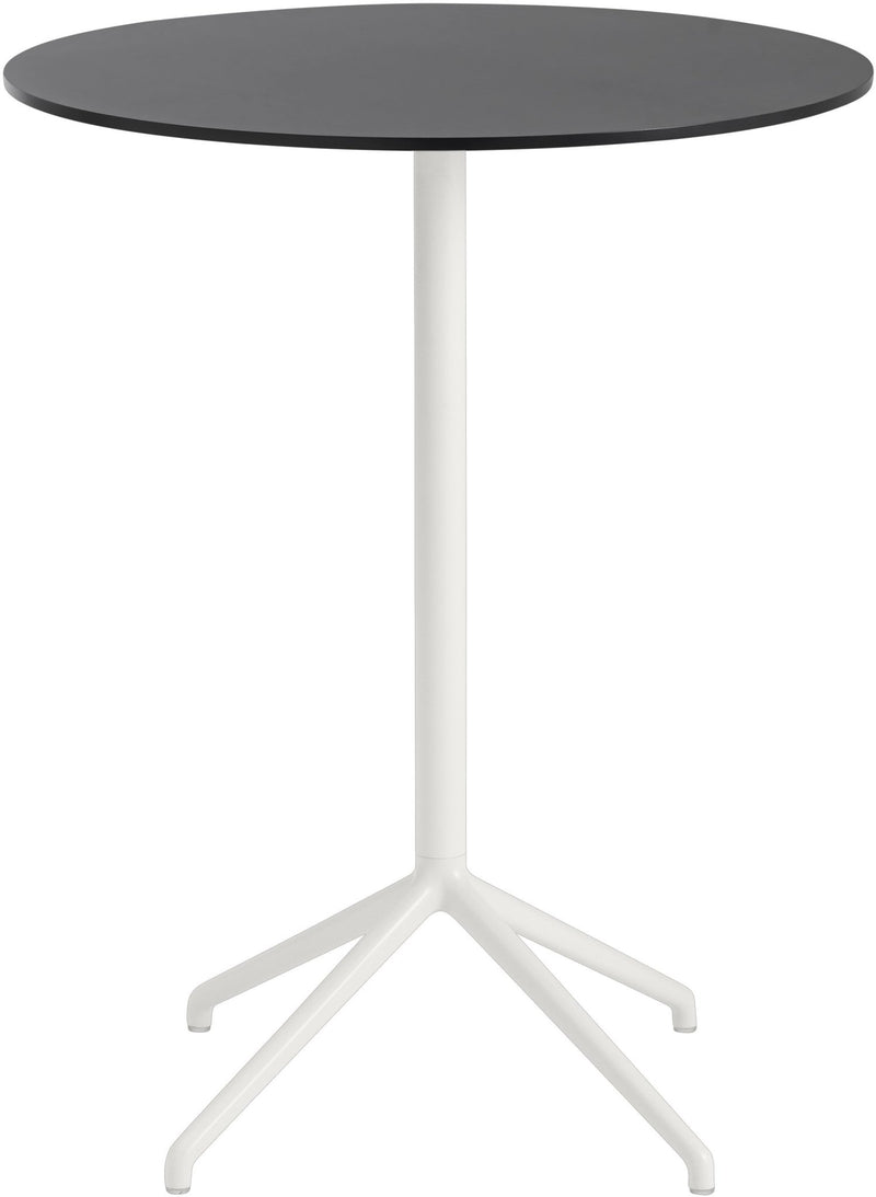 Still Round Cafe Table - Medium - Muuto - Table + Task - Black Top & Black Base - HORNE