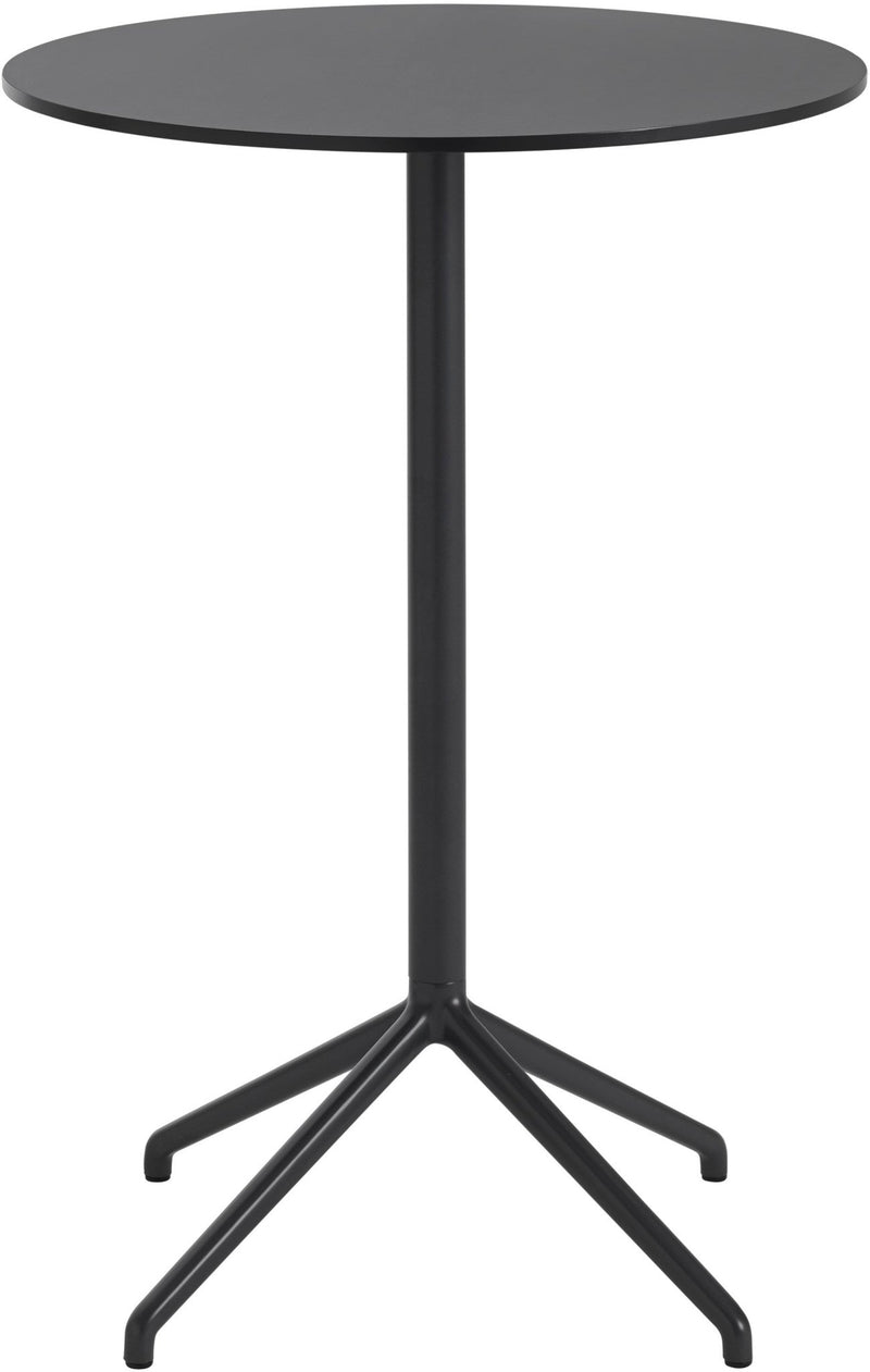 Still Round Cafe Table - Medium - Muuto - Table + Task - Black Top & Black Base - HORNE