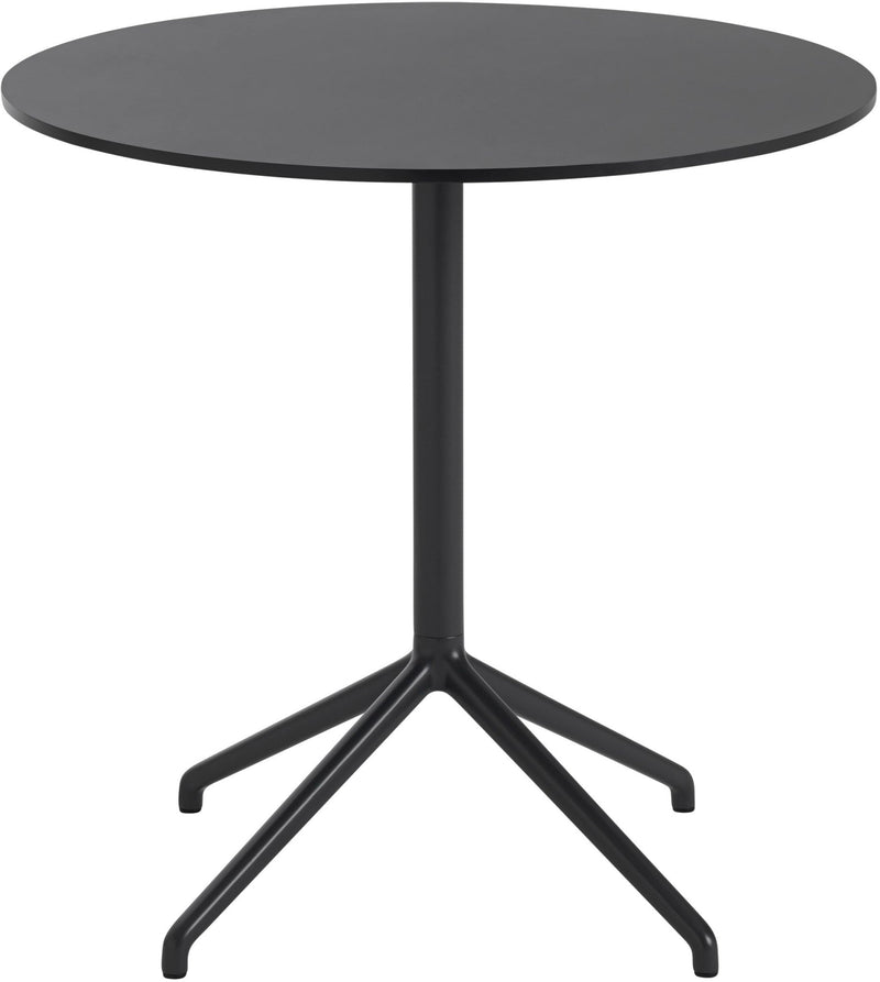 Still Round Cafe Table - Small - Muuto - Table + Task - Black Top & Black Base - HORNE
