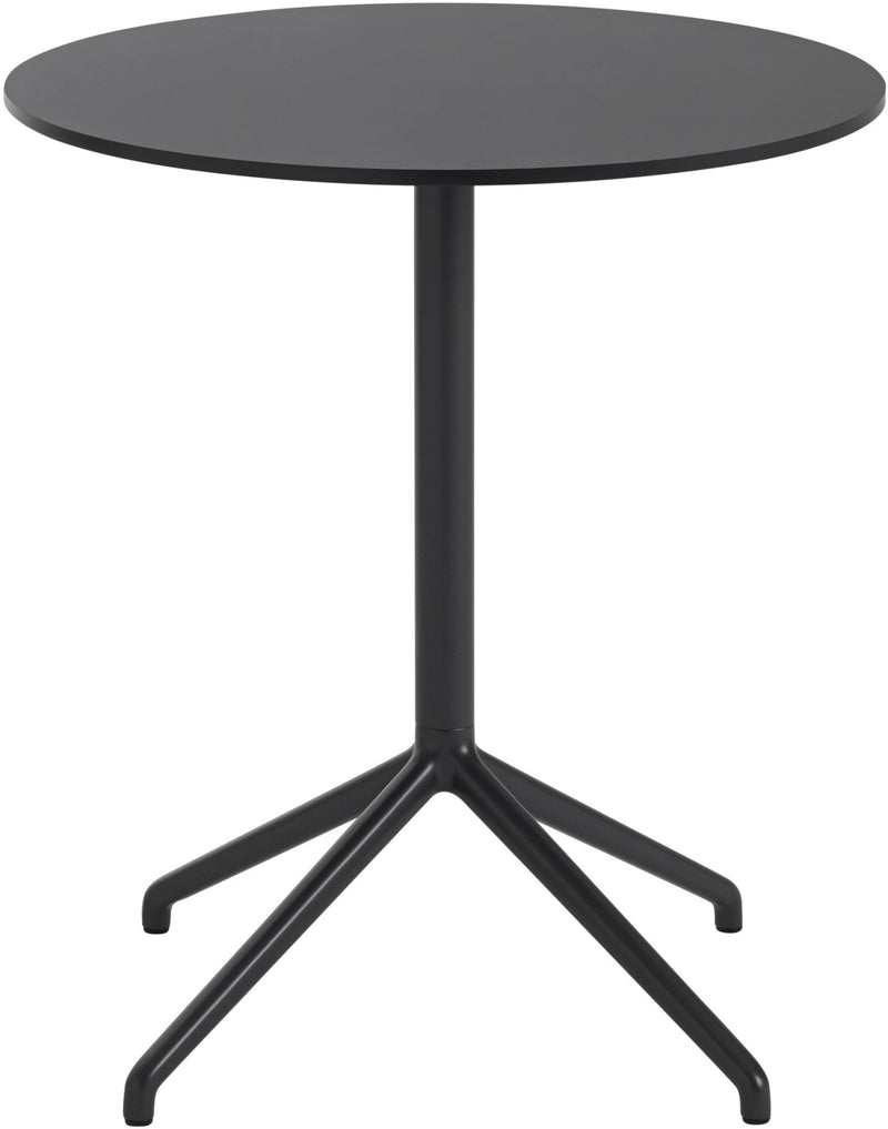 Still Round Cafe Table - Small - Muuto - Table + Task - Black Top & Black Base - HORNE