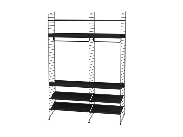 String Bedroom Shelving - Unit C - String Furniture - Shelving - Black - HORNE