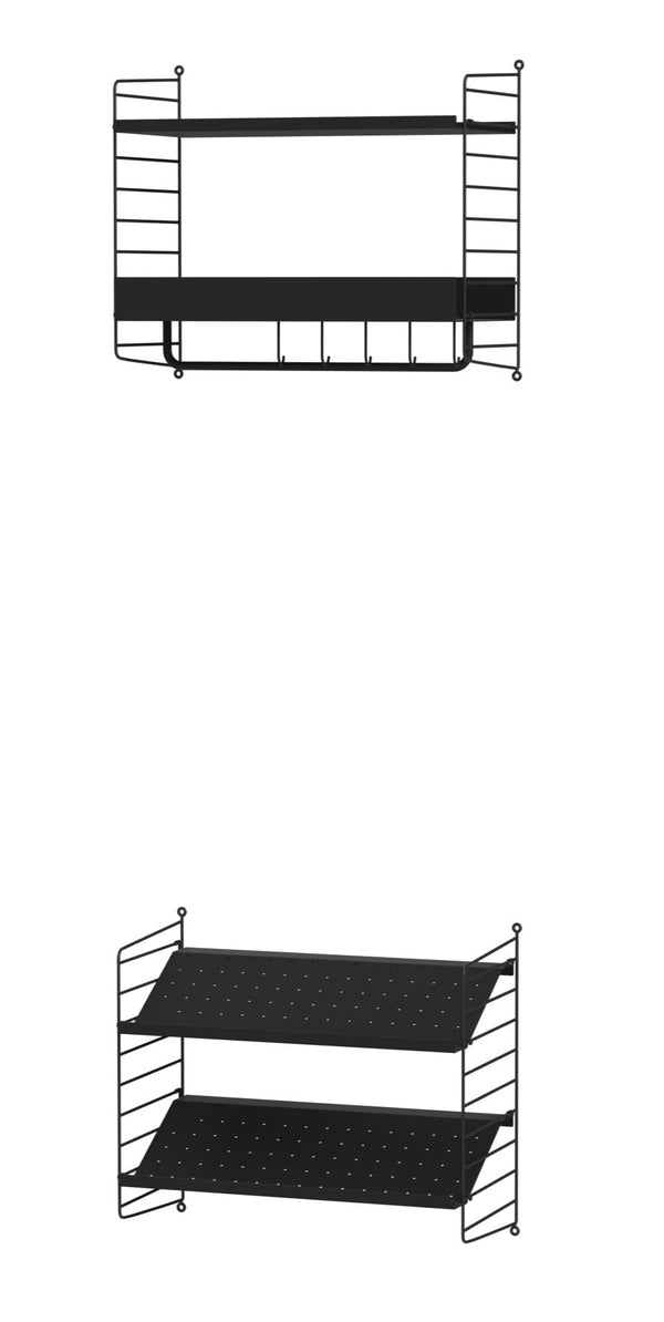 String Hallway Shelving - Unit E - String Furniture - Shelving - Black - HORNE