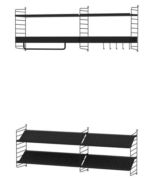 String Hallway Shelving - Unit H - String Furniture - Shelving - Black - HORNE