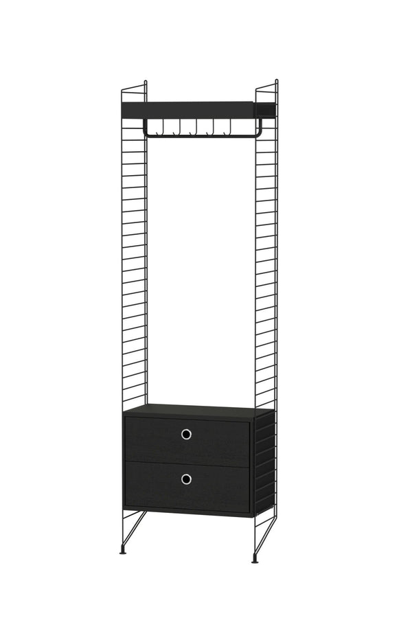 String Hallway Shelving - Unit M - String Furniture - Shelving - Black - HORNE