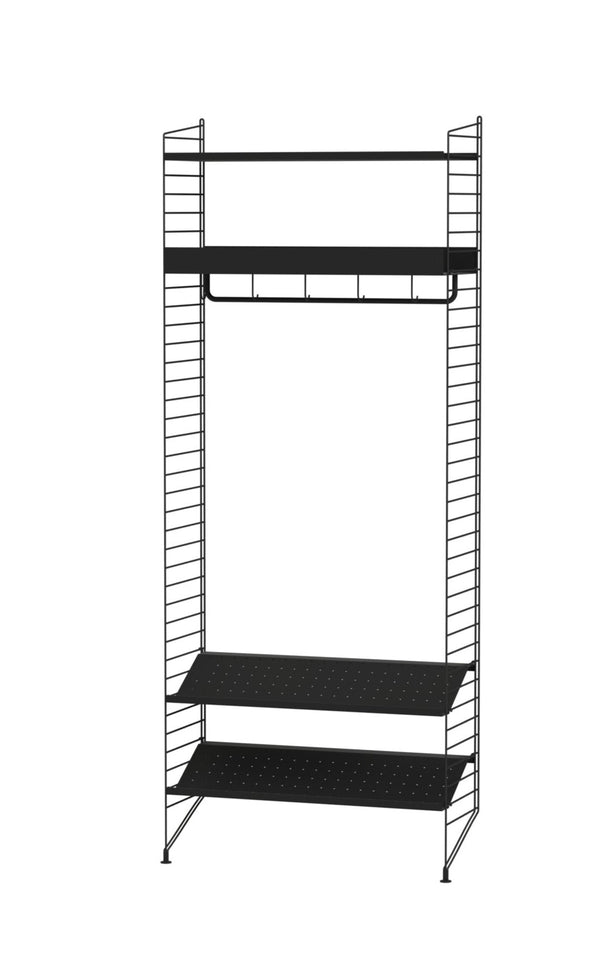 String Hallway Shelving - Unit R - String Furniture - Shelving - Black - HORNE