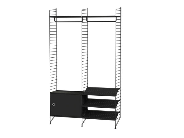 String Hallway Shelving - Unit S - String Furniture - Shelving - Black - HORNE