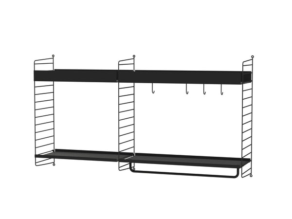 String Kitchen Shelving - Unit A - String Furniture - Shelving - Black - HORNE