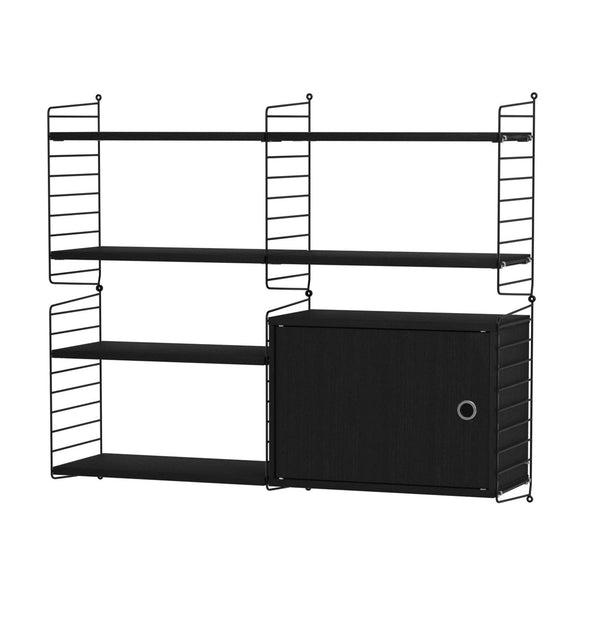 String Living Room Shelving - Unit R - String Furniture - Shelving - Black - HORNE