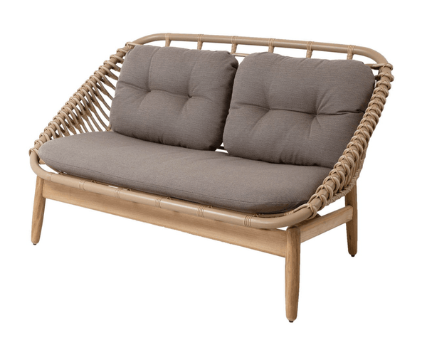 Strington 2 - Seater Sofa - Cane Line - Outdoor Furniture - Taupe AirTouch w/ Teak Frame - HORNE