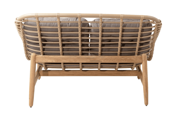 Strington 2 - Seater Sofa - Cane Line - Outdoor Furniture - Taupe AirTouch w/ Teak Frame - HORNE