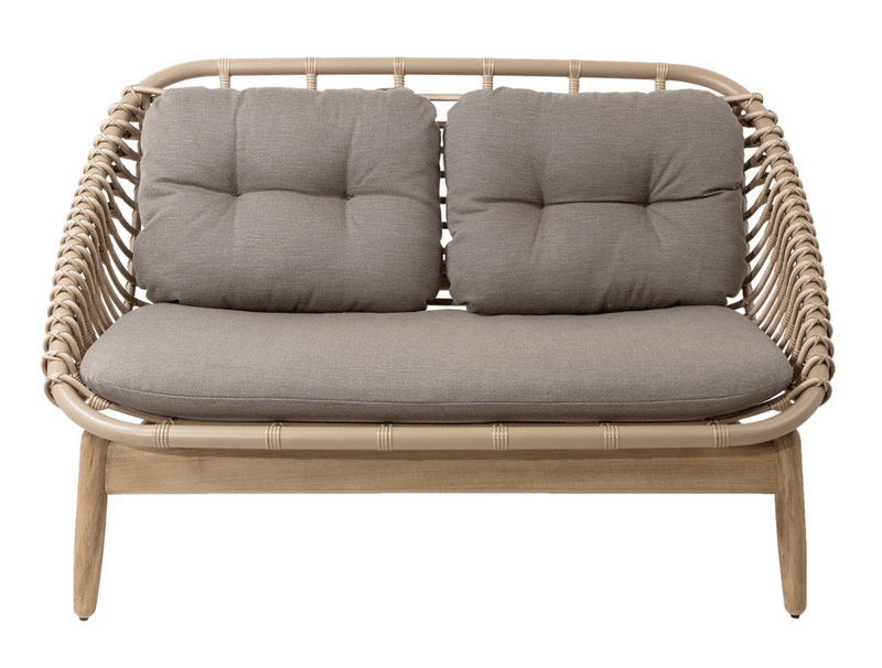 Strington 2 - Seater Sofa - Cane Line - Outdoor Furniture - Taupe AirTouch w/ Teak Frame - HORNE