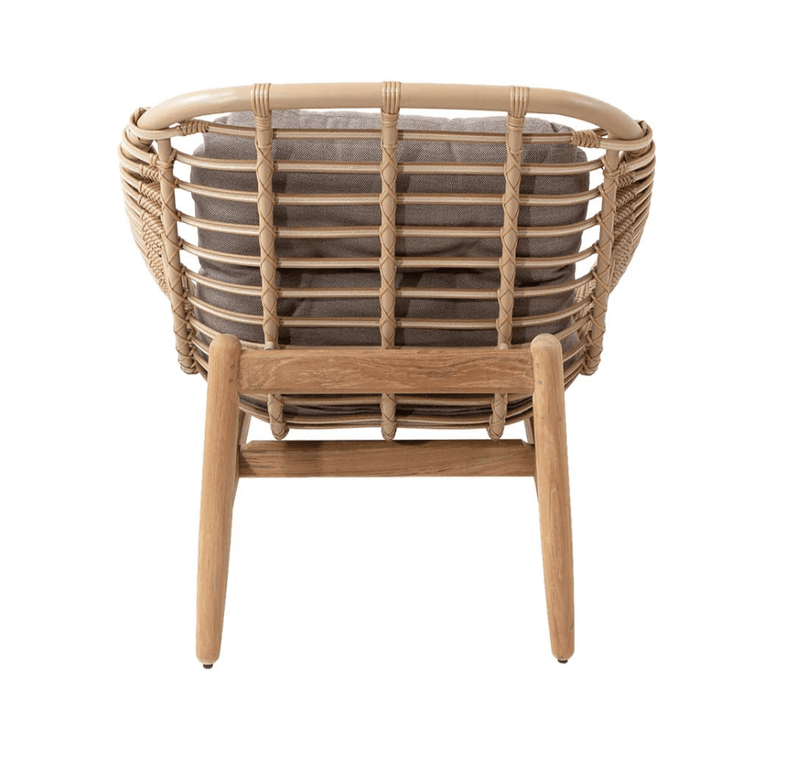 Strington Lounge Chair - Cane Line - Outdoor Furniture - Taupe AirTouch w/ Teak Frame - HORNE