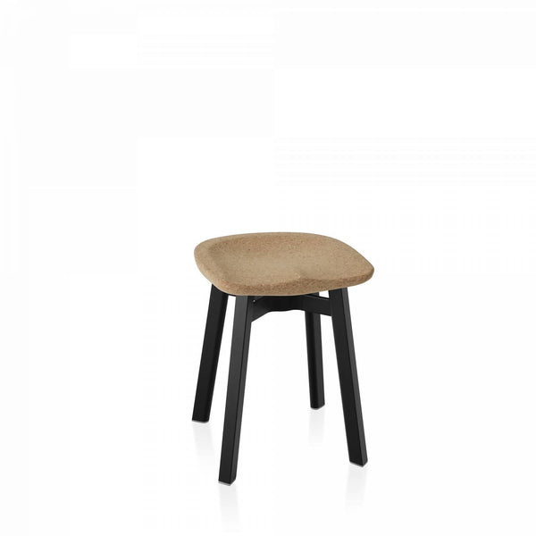 Su by Nano Small Stool - Emeco - Stools + Benches + Ottomans - Cork - Black Anodized Aluminum - HORNE