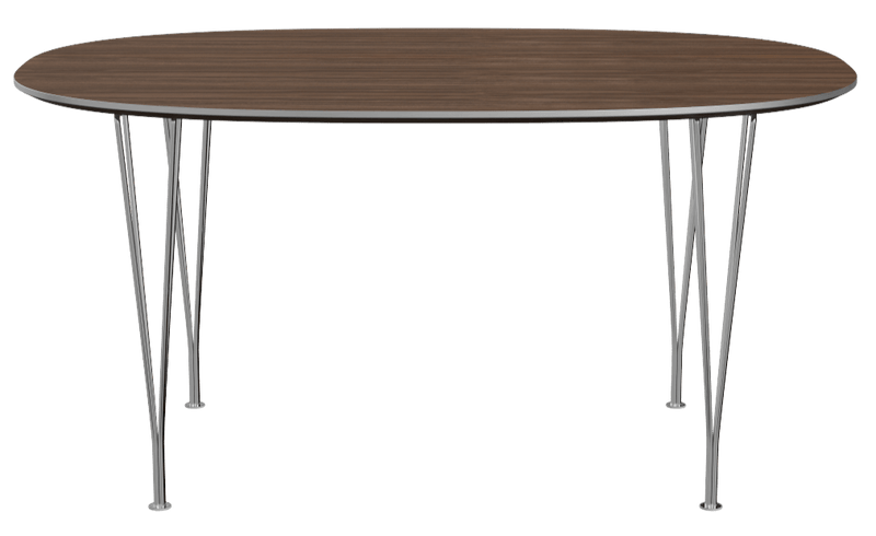 Superellipse™ Dining Table - Fritz Hansen - Table + Task - Clear Lacquered Walnut - Chromed Steel - HORNE