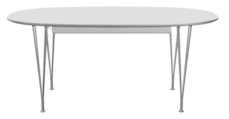 Superellipse™ Extendable Dining Table - Fritz Hansen - Table + Task - White Finix Laminate - Chromed Steel - HORNE