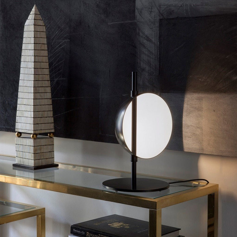 Superluna Table Lamp - Oluce - Table + Task - Black - HORNE