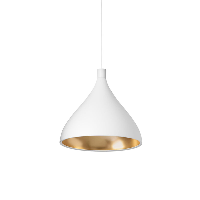 Swell XL Single Pendant - Pablo Designs - Chandeliers - White/Brass - Narrow - HORNE