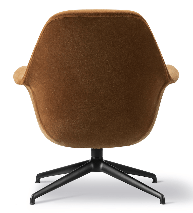 Swoon Lounge Petit Swivel Base - Black - Fredericia - Chairs - Grandmohair 2103 - HORNE