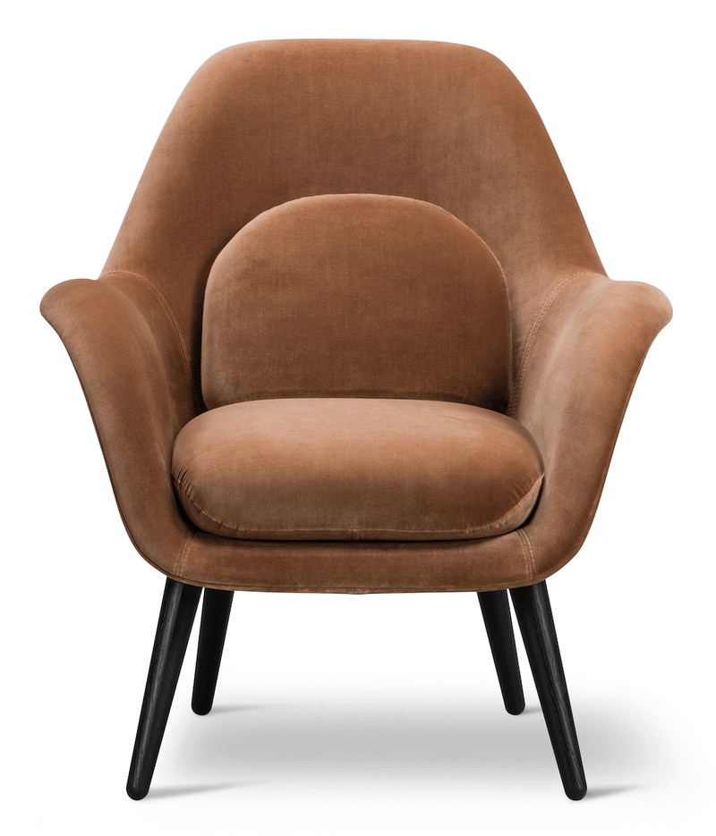 Swoon Lounge Petit Wood Base - Black Lacquered Oak - Fredericia - Chairs - Harald 343 - HORNE