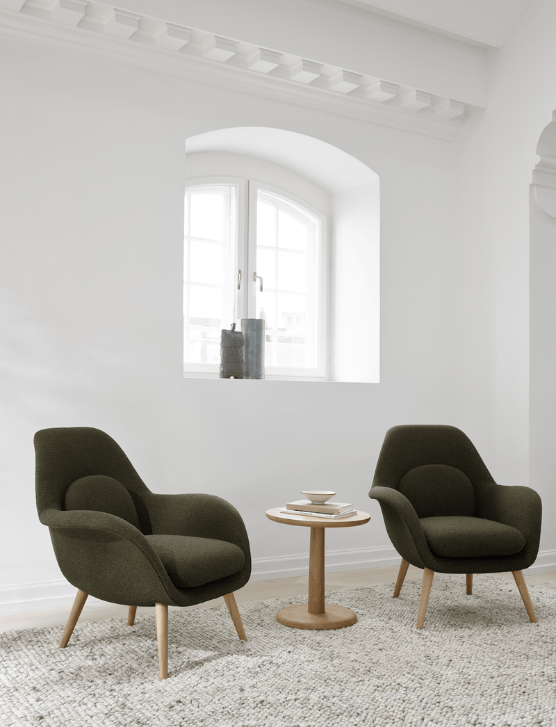 Swoon Lounge Petit Wood Base - Walnut - Fredericia - Chairs - Hallingdal 180 - HORNE