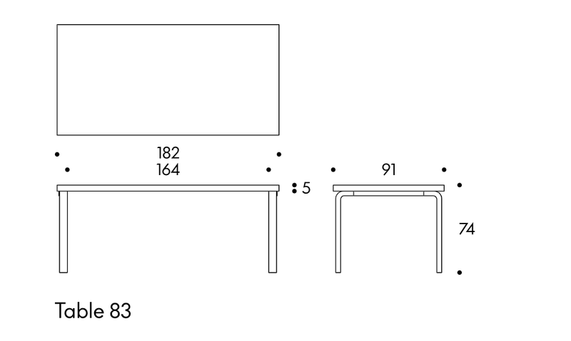 Table 83 by Alvar Aalto - Artek Tables + Desks - White Laminate Top - HORNE