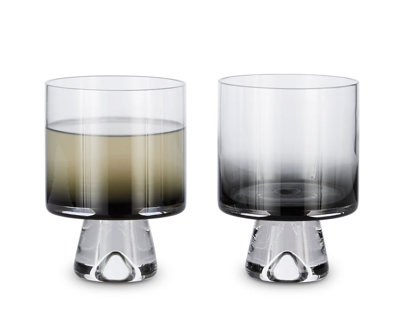Tank Low Ball Glass Black - Set of 2 - Tom Dixon - Beer + Cocktail Glasses - HORNE