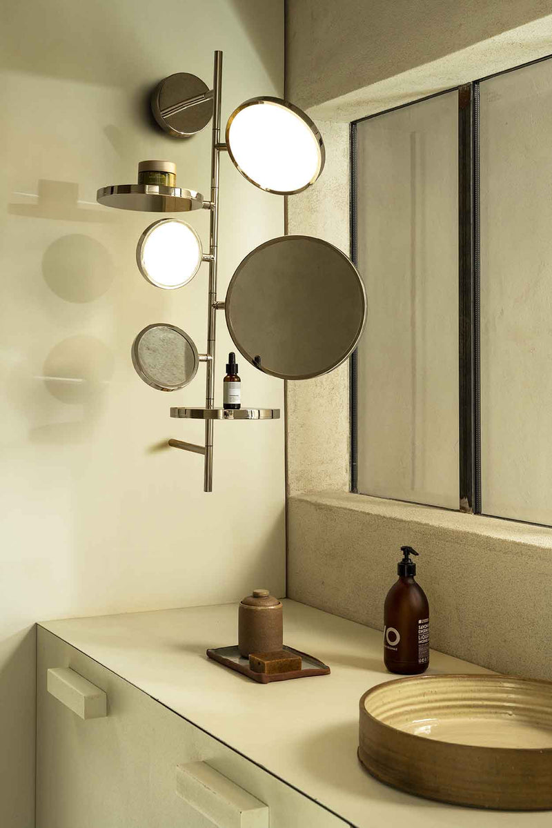 Tell Me Stories Bathroom Wall Lamp with Mirrors - DCW Editions - Wall Sconces - Gold - HORNE