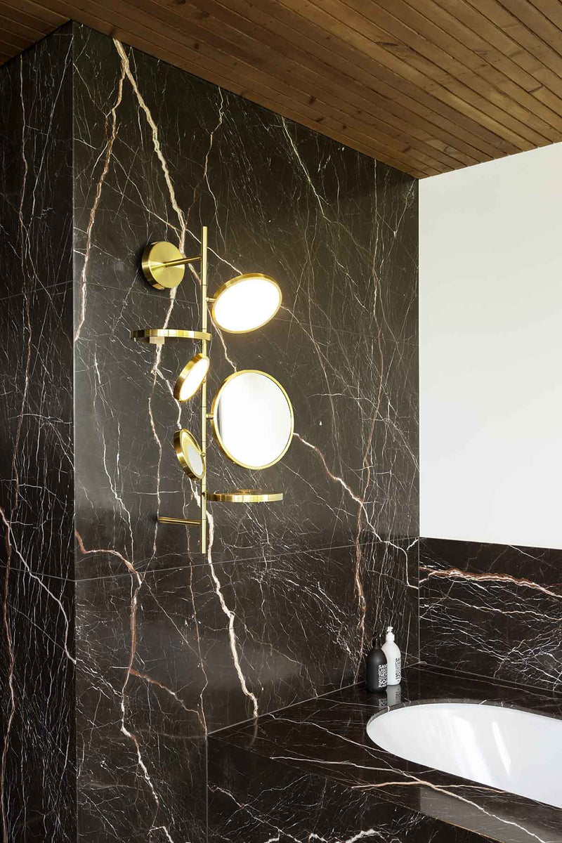 Tell Me Stories Bathroom Wall Lamp with Mirrors - DCW Editions - Wall Sconces - Gold - HORNE