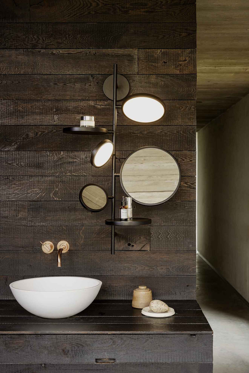 Tell Me Stories Bathroom Wall Lamp with Mirrors - DCW Editions - Wall Sconces - Gold - HORNE