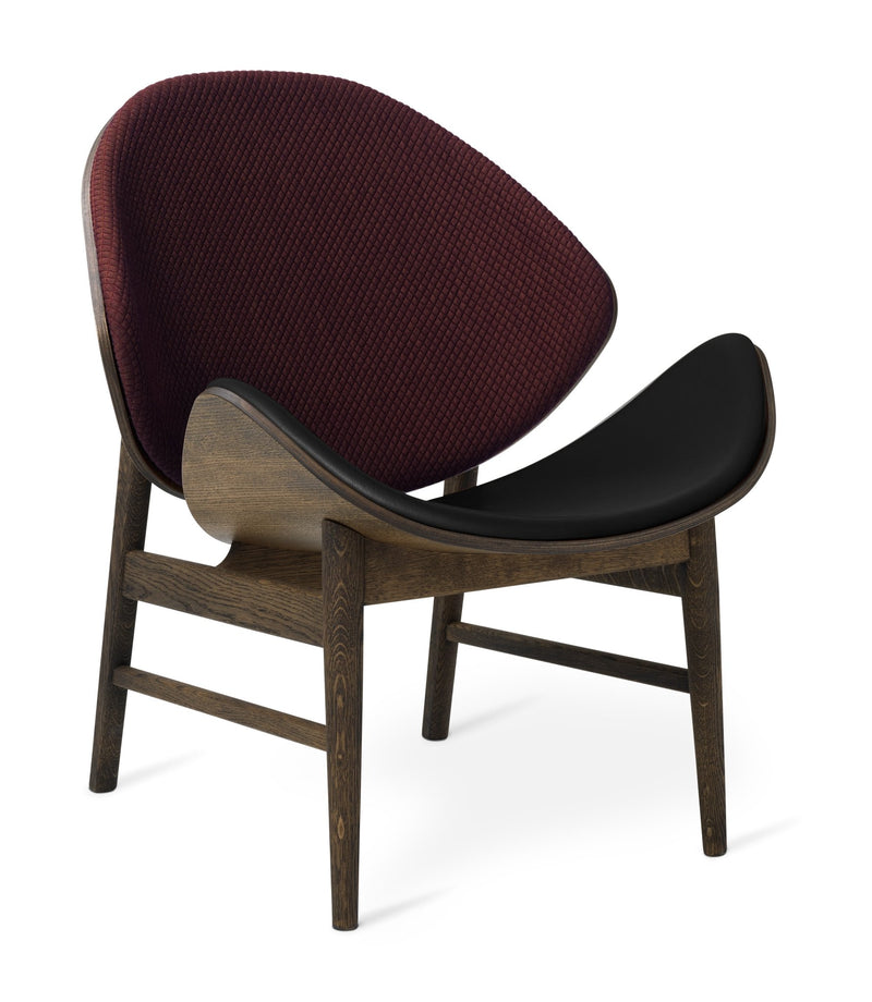 The Orange Lounge Chair - Upholstered Back and Seat - Warm Nordic - Chairs - Black Leather/ Black Oak - HORNE