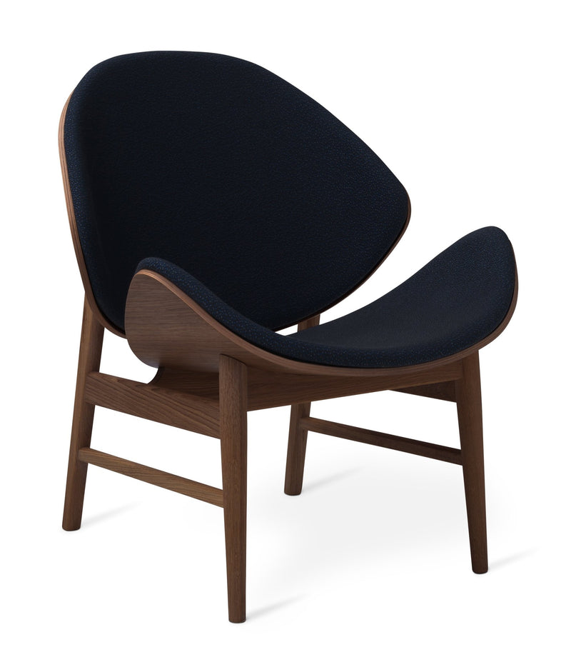 The Orange Lounge Chair - Upholstered Back and Seat - Warm Nordic - Chairs - Black Leather/ Black Oak - HORNE