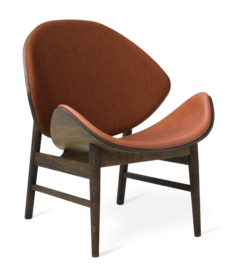 The Orange Lounge Chair - Upholstered Back and Seat - Warm Nordic - Chairs - Black Leather/ Black Oak - HORNE