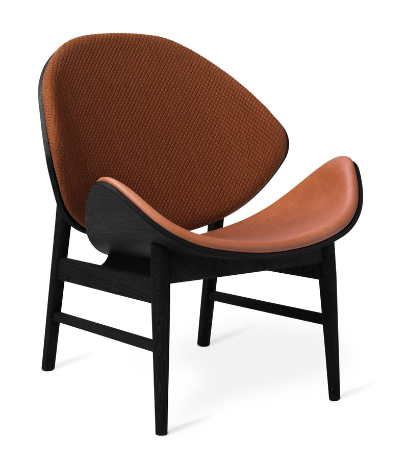 The Orange Lounge Chair - Upholstered Back and Seat - Warm Nordic - Chairs - Black Leather/ Black Oak - HORNE