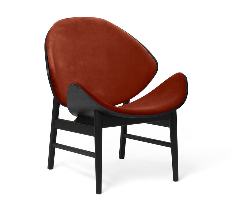 The Orange Lounge Chair - Upholstered Back and Seat - Warm Nordic - Chairs - Black Leather/ Black Oak - HORNE
