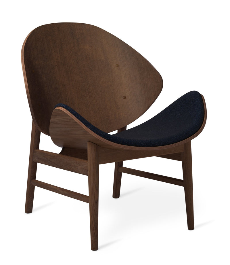 The Orange Lounge Chair - Upholstered Seat - Warm Nordic - Chairs - Black Leather/ Smoked Oak - HORNE