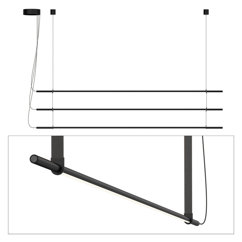 T.O. Pendant 3 Stack - Pablo Designs - Pendants - Matte Black - Graphite - HORNE