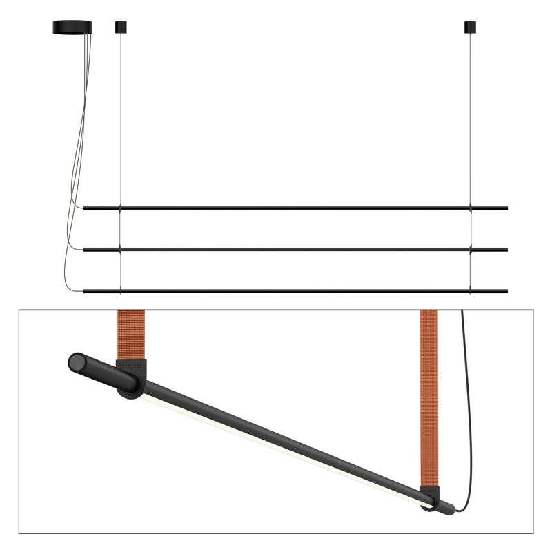 T.O. Pendant 3 Stack - Pablo Designs - Pendants - Matte Black - Graphite - HORNE