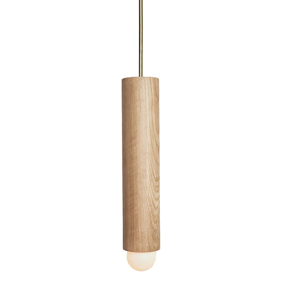 Tower Pendant I - Workstead - Pendants - Natural Oak - Hewn Brass - Cord - HORNE