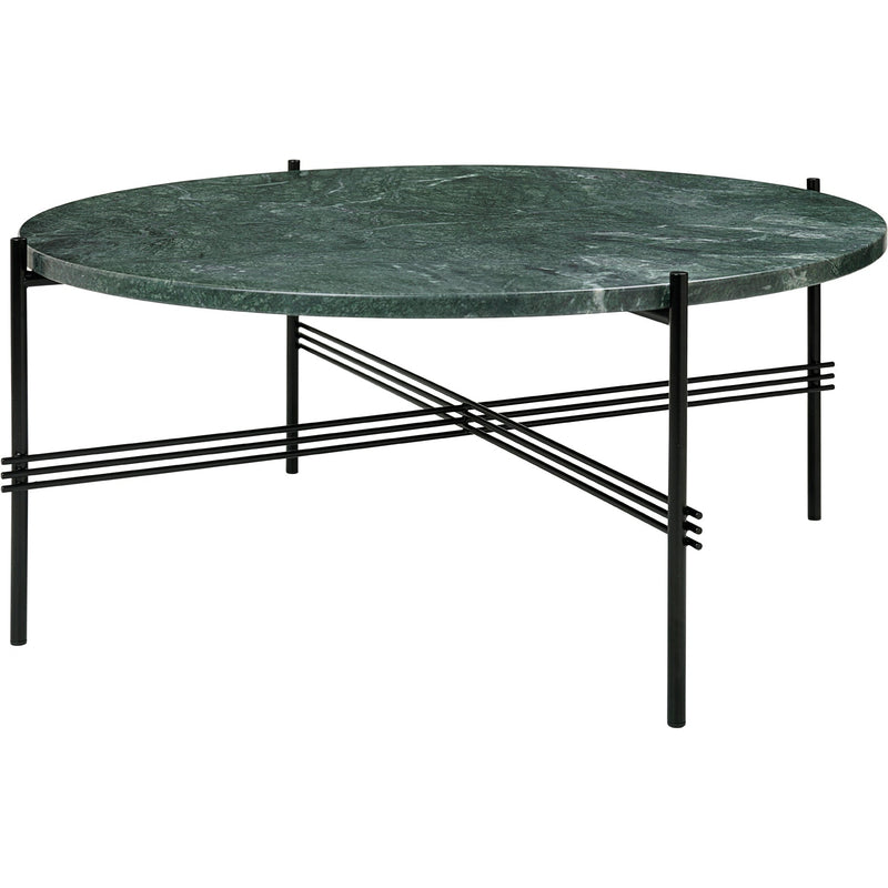 TS Coffee Table Round Ø 31.5 - Gubi - Tables + Desks - Brass - White Carrara Marble - HORNE