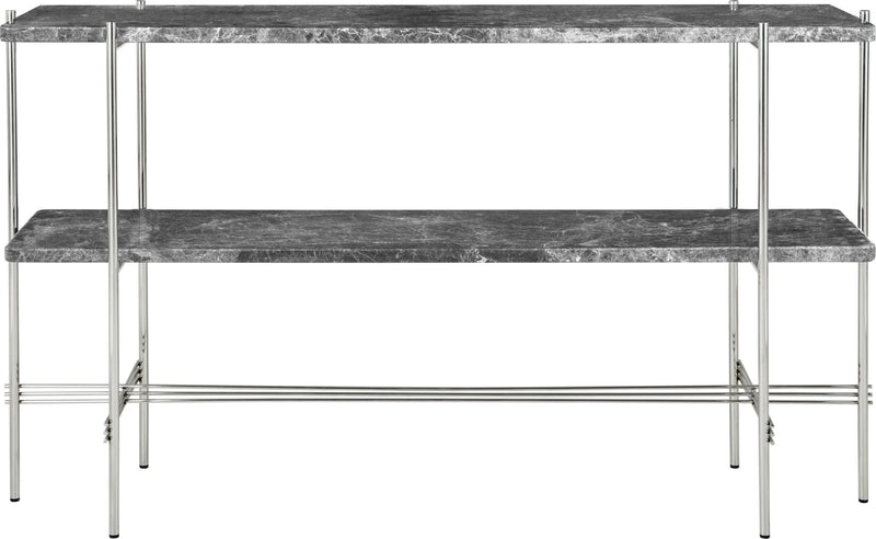 TS Console - 2 Racks - Polished Steel - Gubi - Tables + Desks - Black Marquina Marble - HORNE